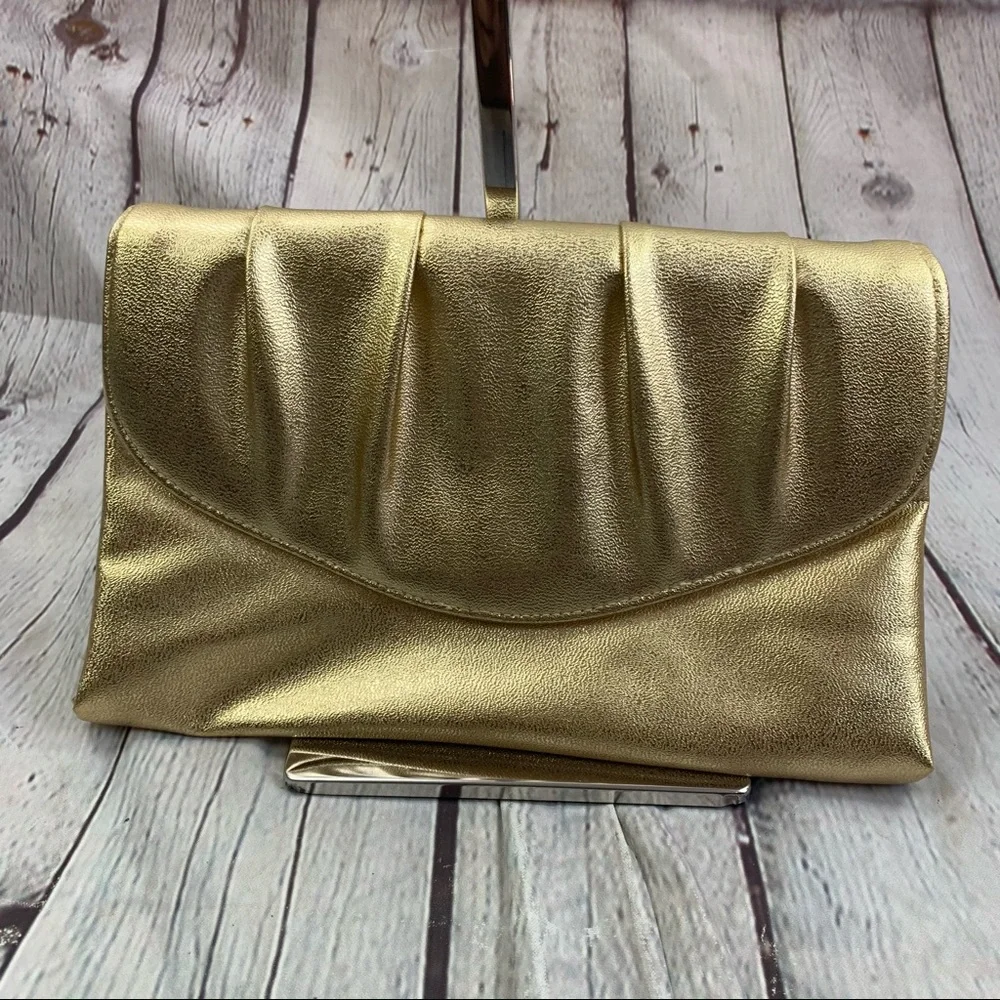 Vintage Gold Pleated Clutch Purse